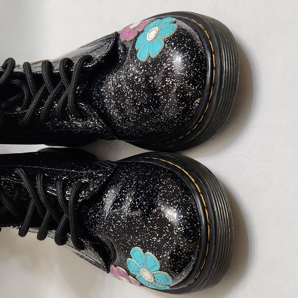 Dr. Martens 1460J Floral Glitter Patent Leather Lace-up boots (size 3) - Picture 7 of 14